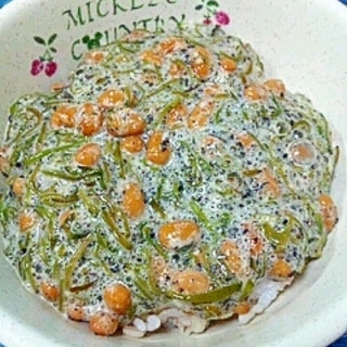 納豆の食べ方-めかぶ＆生姜ごま♪